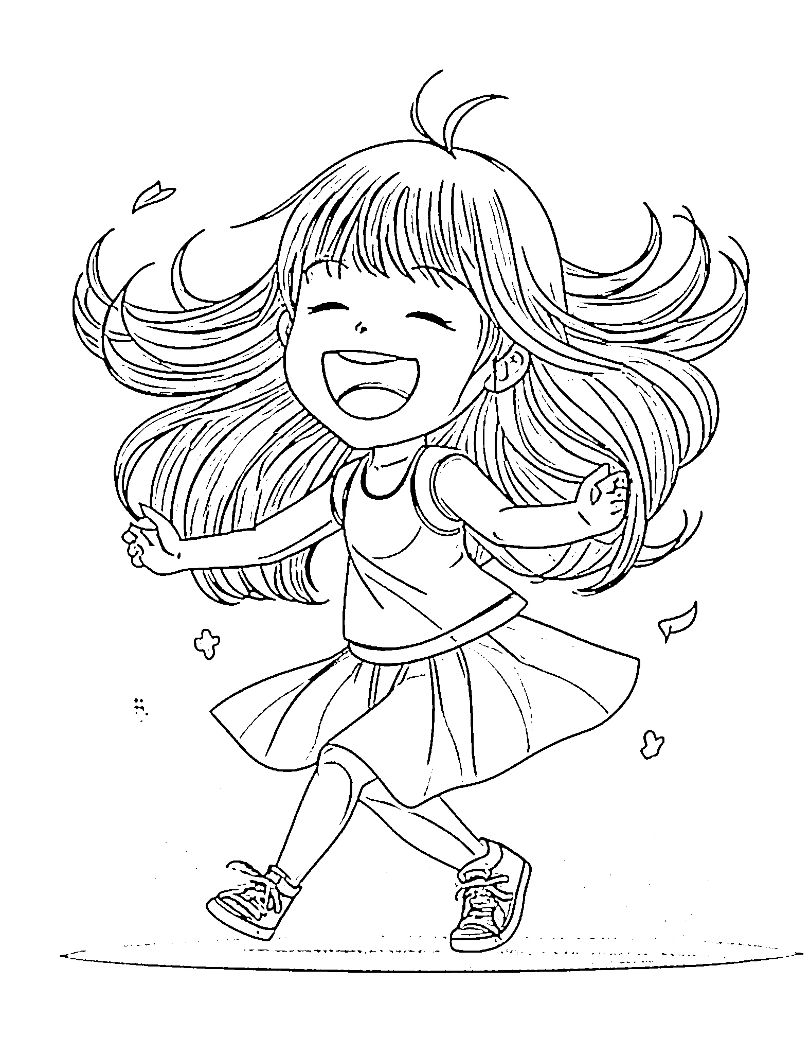 Gambar Mewarnai Cute Chibi - Free printable Cute coloring page for children.